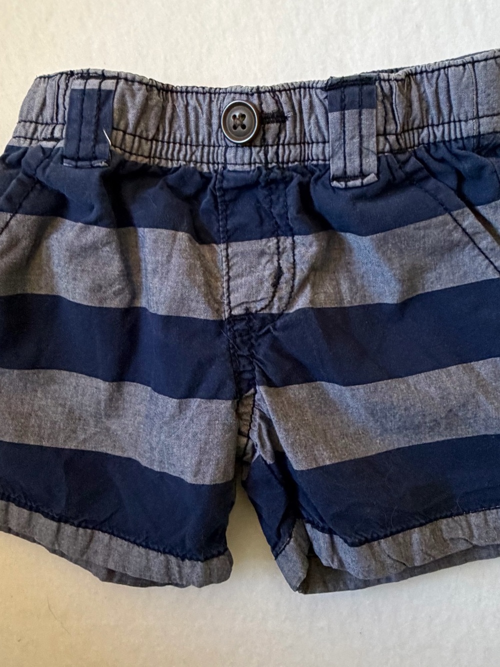 Gymboree Navy and Gray Striped Shorts Newborn Size 0-3 Months